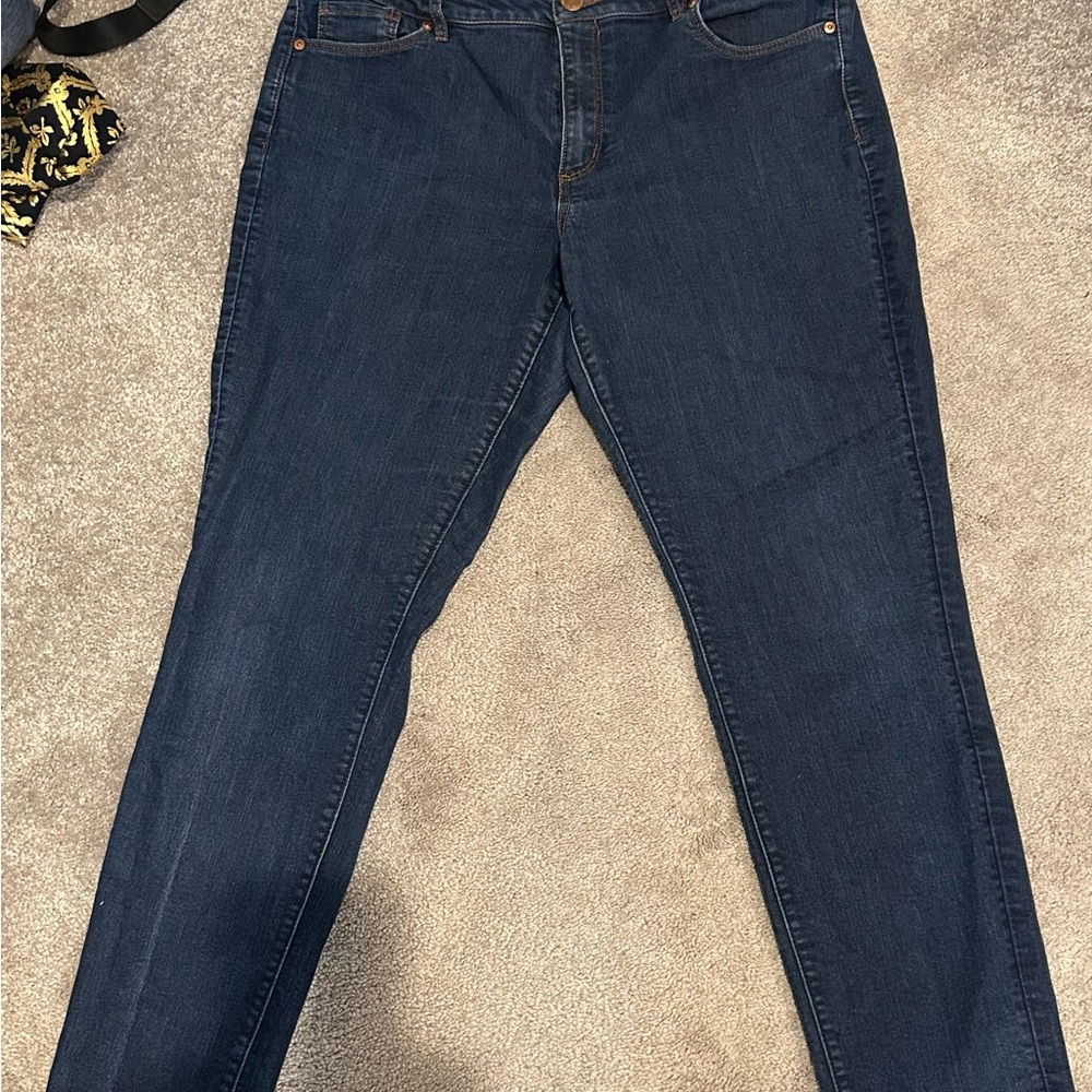 LOFT Women's Dark Indigo Skinny Jeans